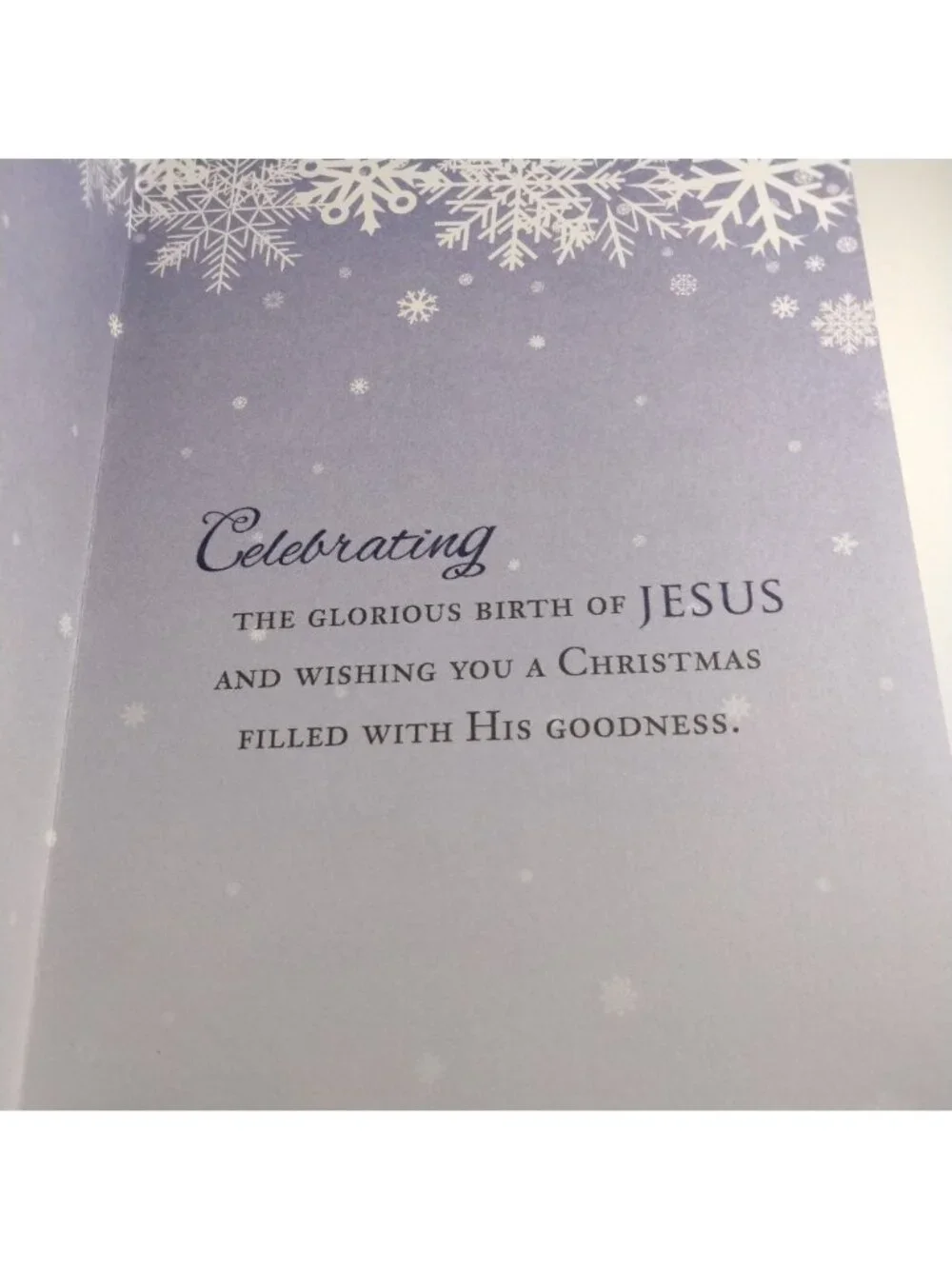 Religious Christmas Card Envelope Light Of The World Snowflake Scripture Luke 10